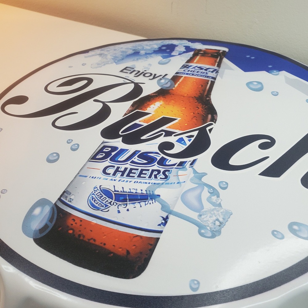 Busch Beer Metal Bottle Cap Wall Sign 14 Inch Man Cave Bar Decor New - Picture 4 of 4